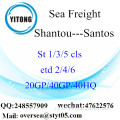 Shantou Port Sea Freight Verzending naar Santos